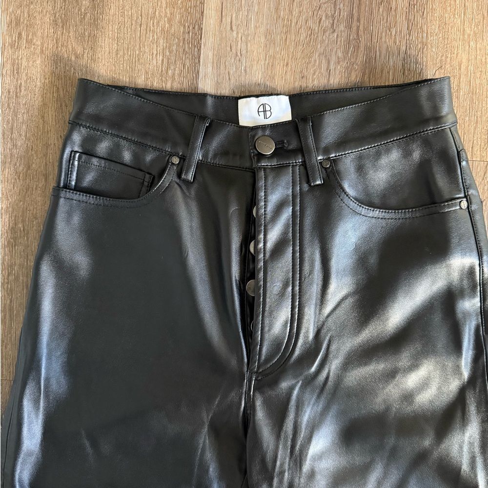 Anine Bing Kat Faux Leather Pants Sz 36 - Picture 2 of 6